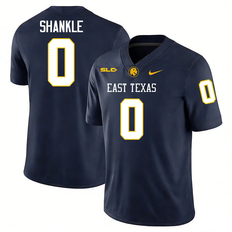 East Texas A&M Lions #0 KJ Shankle College Football Jerseys,Uniforms-Navy